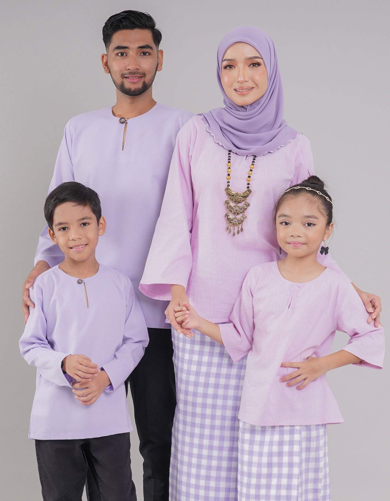 Kemboja Kurung Kedah Kids - 01 Light Purple