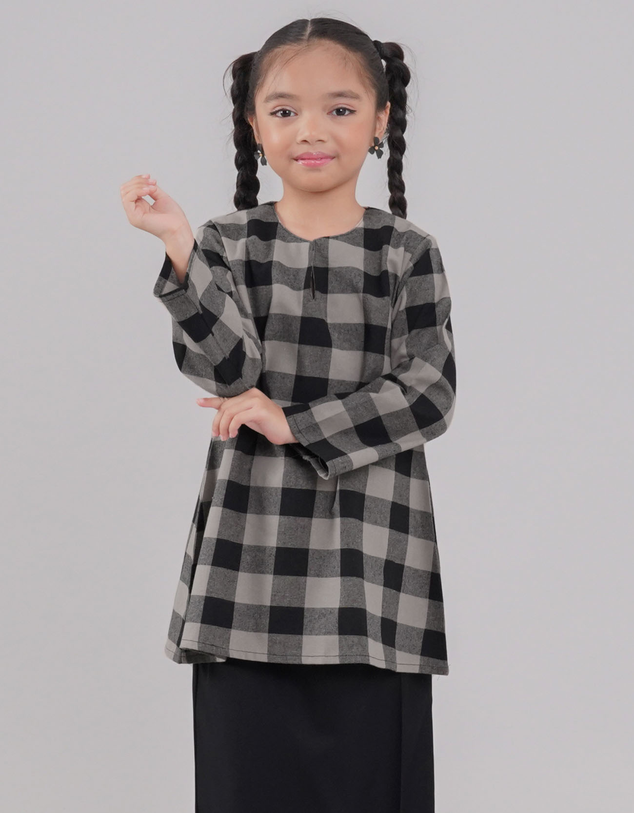 Tanjung Kurung Riau Kids Cotton A-cut Design - 02 Black&w=300&zc=1