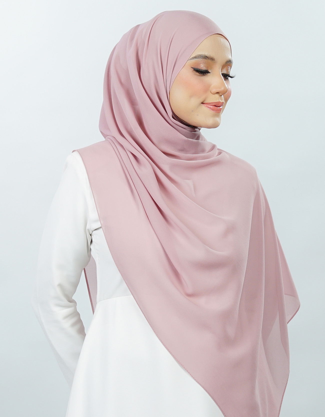 Neya Shawl Plain - 15 - Rosewood Pink